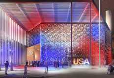 كمالا هاريس وستيف جوبز يستقبلون زوار جناح أمريكا في "إكسبو 2020"