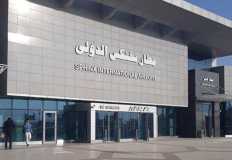 مطار سفنكس الدولى يحتفى بأول رحلة دولية لـ "مصر للطيران" برش المياه