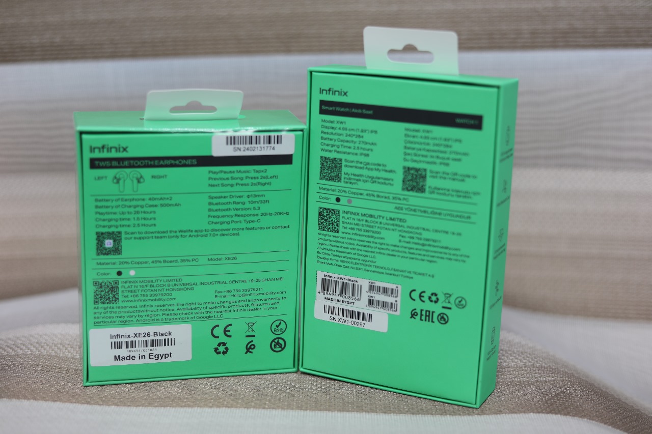 صنع في مصر.. انفينكس تطلق سماعة Infinix BUDS NEO XE26 وساعة WATCH 1