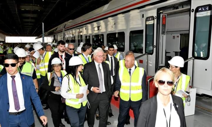 الرئيس الألماني في زيارة تاريخية لمحطة العاصمة بمشروع القطار الكهربائي