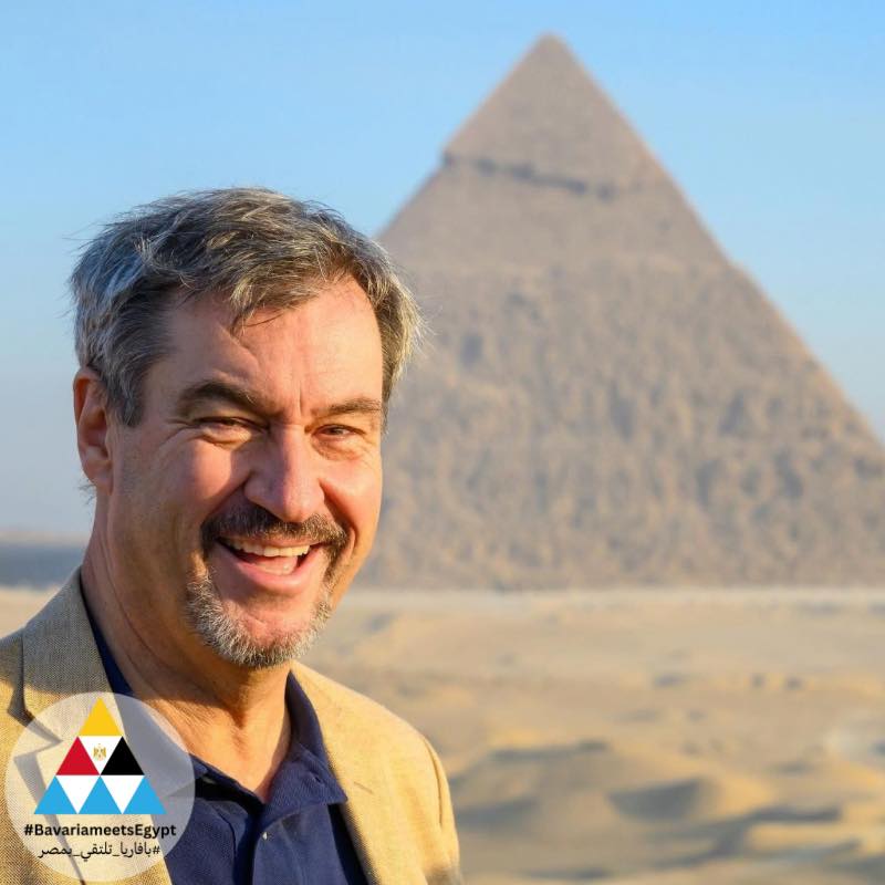 رئيس وزراء بافاريا يبدي انبهاره بالأهرامات والنيل والمأكولات المصرية