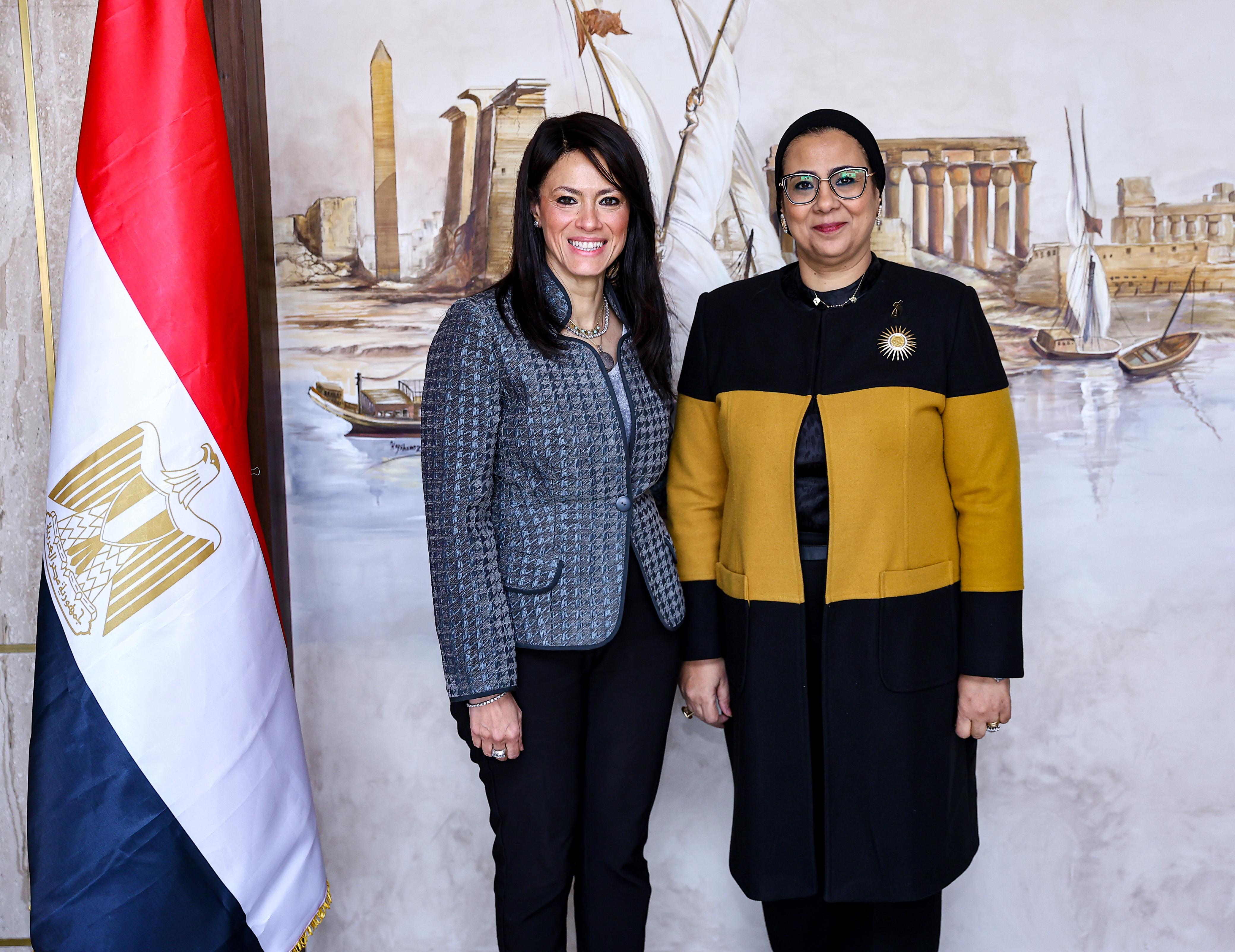 المشاط تبحث مع رئيسة المجلس القومي للمرأة الجهود المشتركة لتنفيذ الاستراتيجية الوطنية لتمكين المرأة 2030