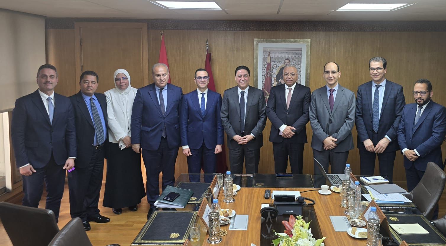 وزير الاستثمار  يقوم بزيارة للمملكة المغربية الشقيقة ويلتقي وزير الصناعة والتجارة