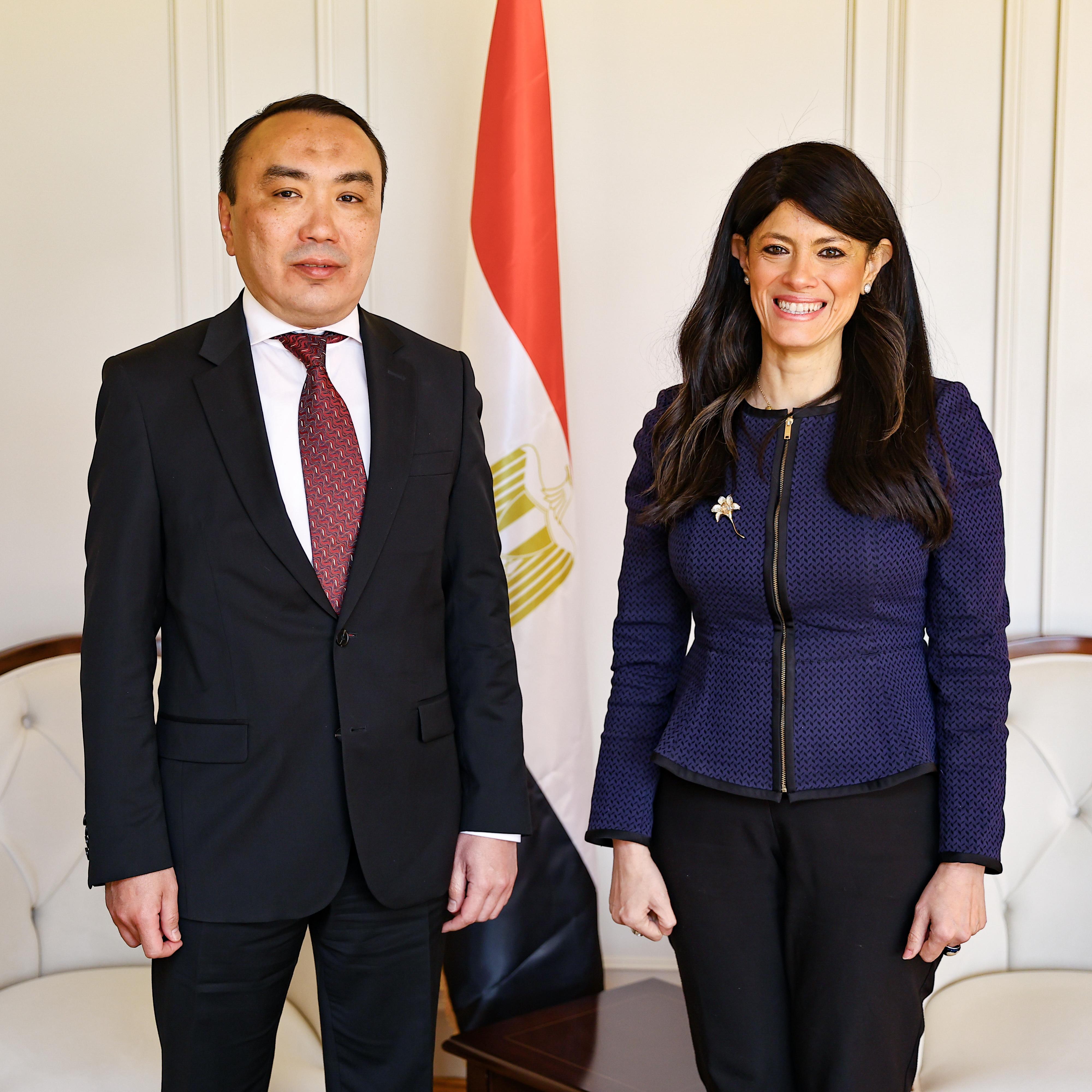 المشاط : تبحث مع سفير كازاخستان لدى مصر استعدادات انعقاد الدورة السادسة للجنة المشتركة