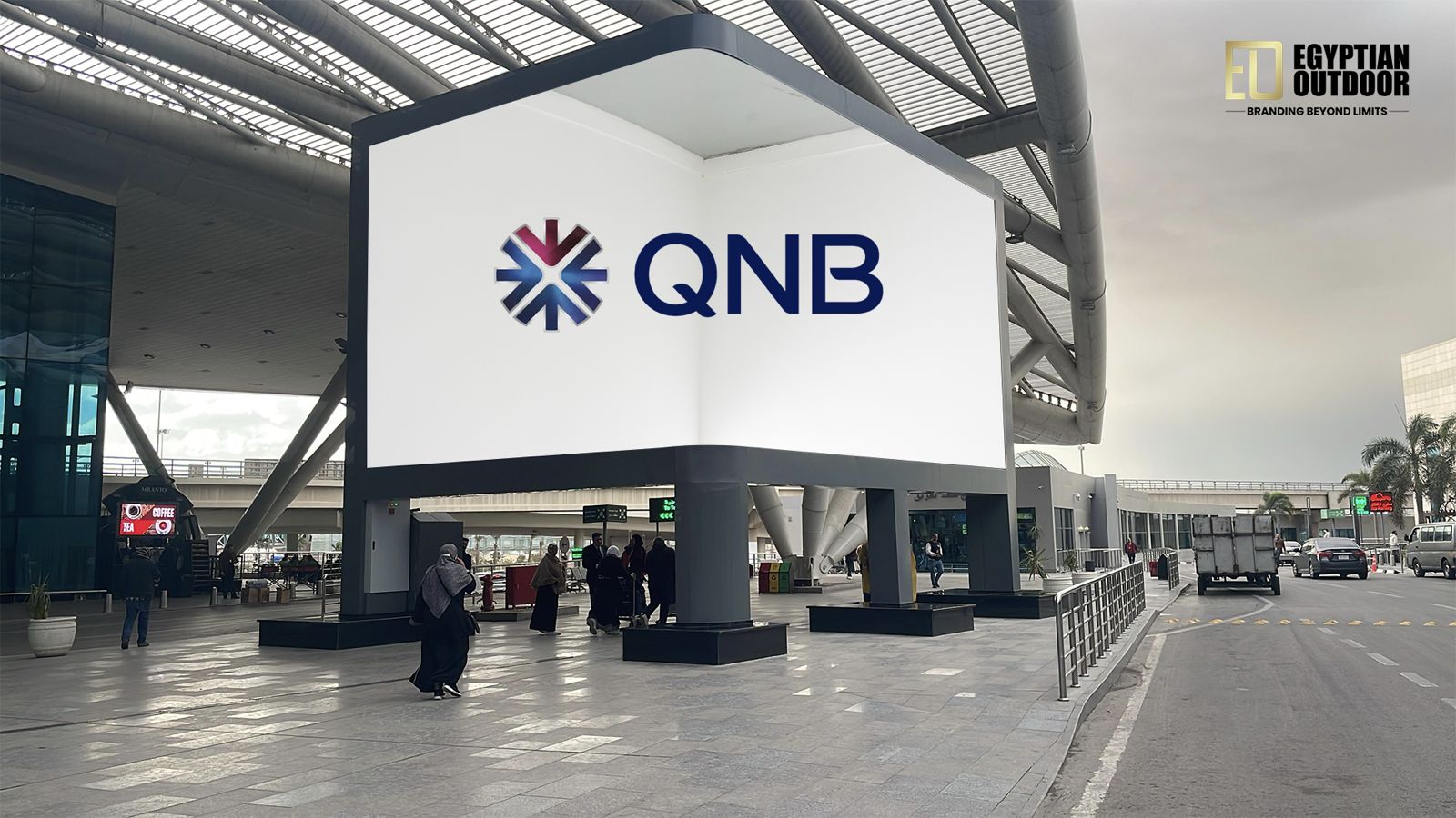 "Egyptian Outdoor" brings 5D QNB ads to Cairo Airport