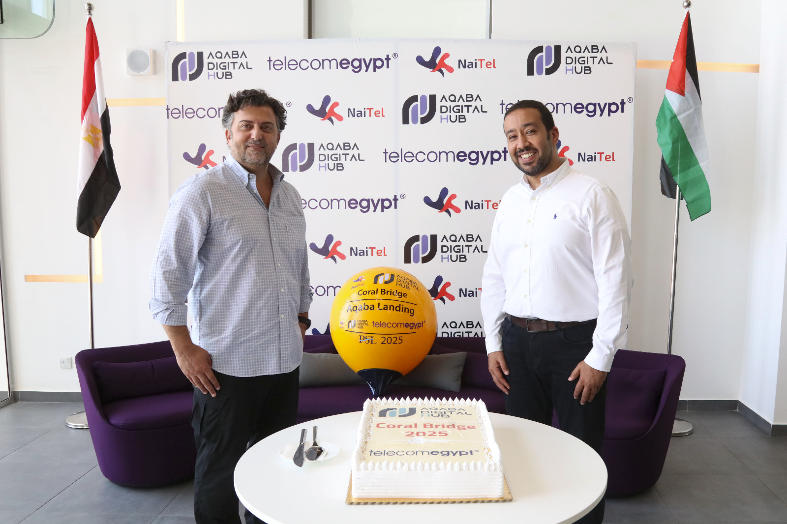 المصرية للاتصالات تواصل التوسع في شبكتها الدولية بتأسيس نقطة اتصال جديدة بمدينة العقبة الرقمية بالأردن