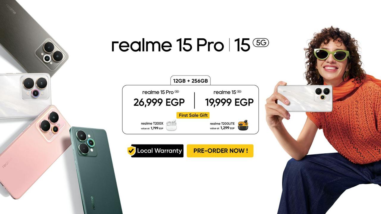 realme 15 5G Pro يطرح ميزة AI Edit Genie وكاميرا ثلاثية بدقة 50 ميجابكسل