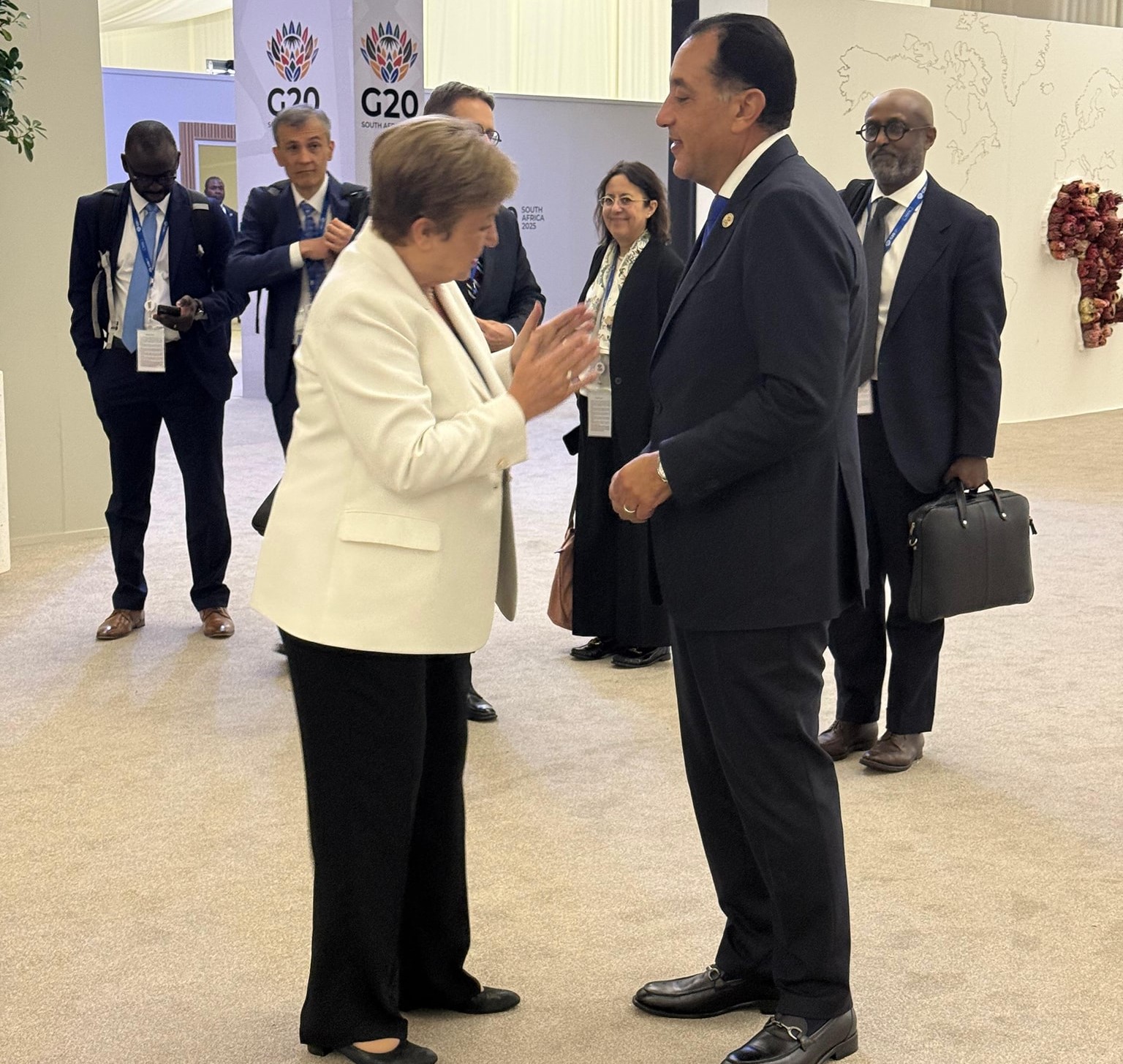 مدبولي يلتقي مديرة صندوق النقد الدولي في جوهانسبرج