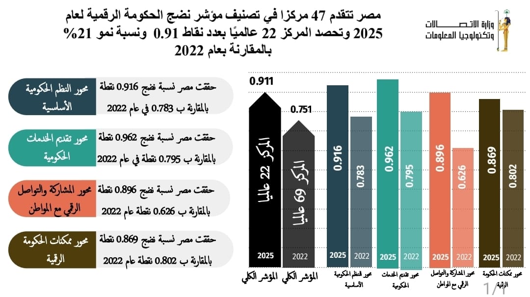 عمرو طلعت: التوسع فى الخدمات الرقمية وبناء القدرات وتطوير البنية التحتية الرقمية ركائز التقدم فى تصنيف مؤشر نضج الحكومة الرقمية